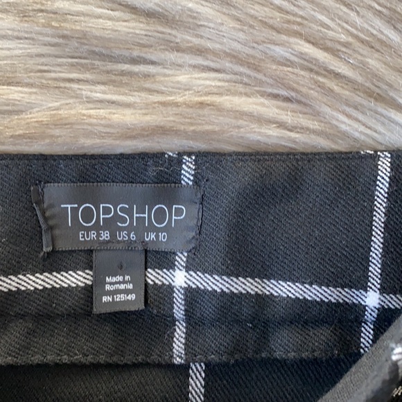 Topshop Y2K Inspired Black & White Plaid Wrap Around Skirt - Picture 6 of 7